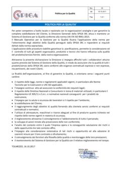 Politica per la qualit&#224;